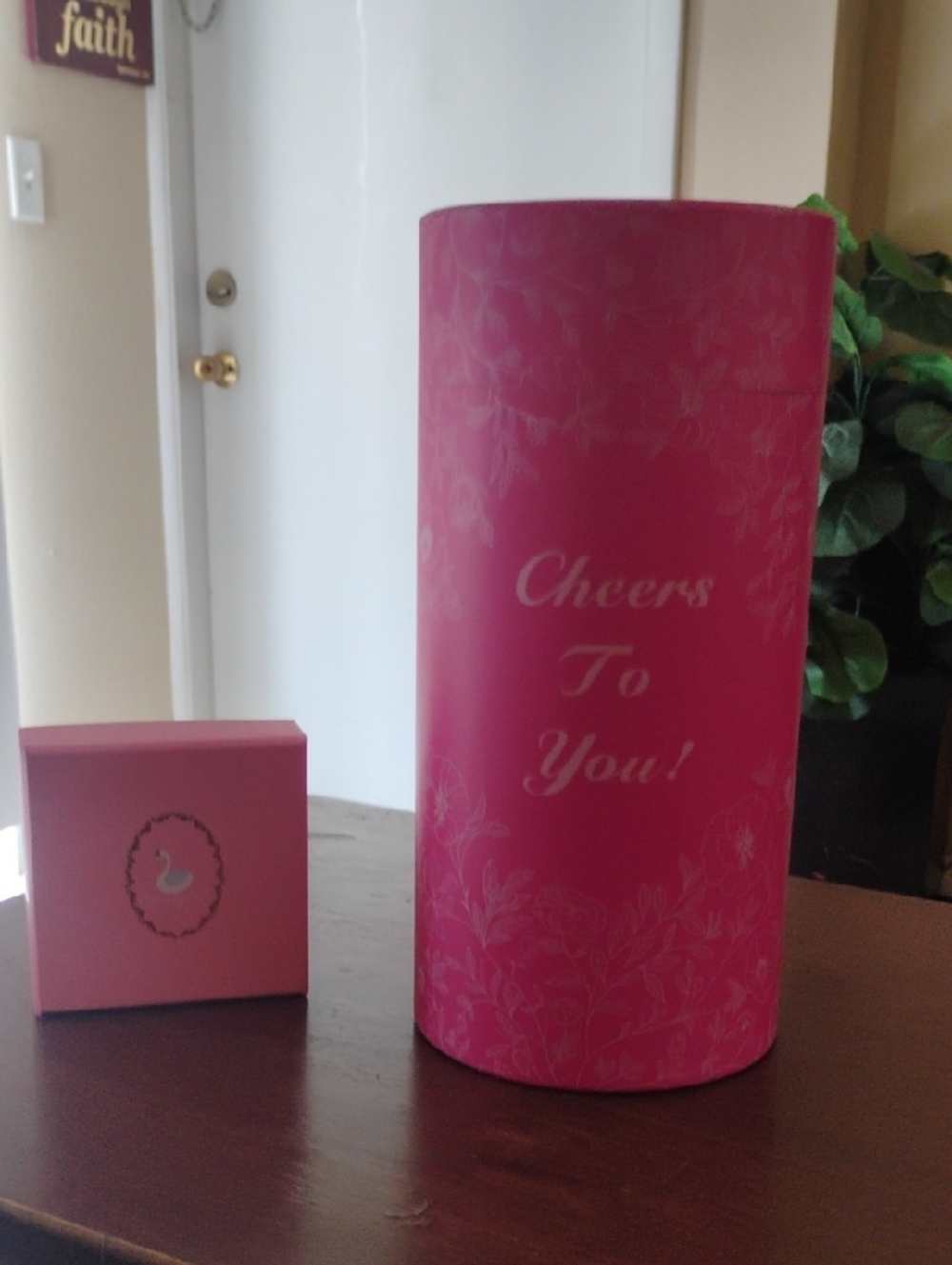 Pink 'Cheers To You!' Decorative Tube & Small Box Set